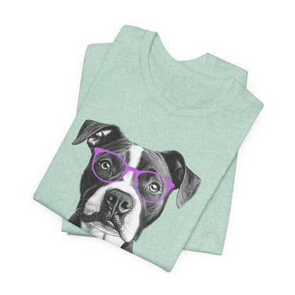Pit Bull In Glasses Shirt