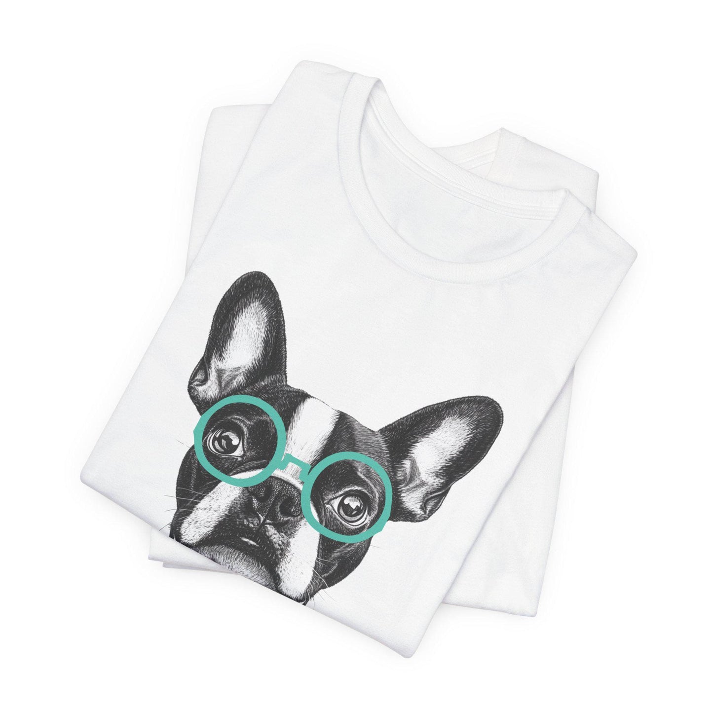 Boston Terrier In Glasses Shirt