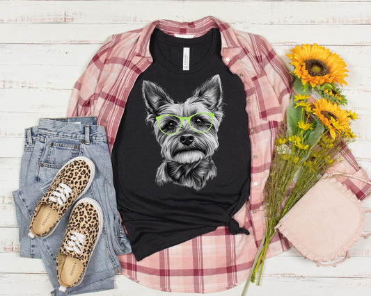 Yorkie in Glasses Shirt