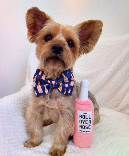 Dog Bow Tie, Bow Tie for Dog, Rosé Dog Bow Tie, Doggie Bow Tie, Wine Bottle Dog Bow Tie, Dog Collar Accessory, Wine Dog Bow Tie