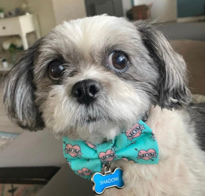 Dog Bow Tie, Bow Tie for Dog, Mom Dog Bow Tie, Doggie Bow Tie, Teal Dog Bow Tie, Dog Collar Accessory, Dog Mom Bow Tie