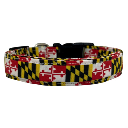 Maryland Flag Dog Collar with Flower