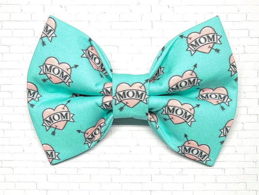 Dog Bow Tie, Bow Tie for Dog, Mom Dog Bow Tie, Doggie Bow Tie, Teal Dog Bow Tie, Dog Collar Accessory, Dog Mom Bow Tie
