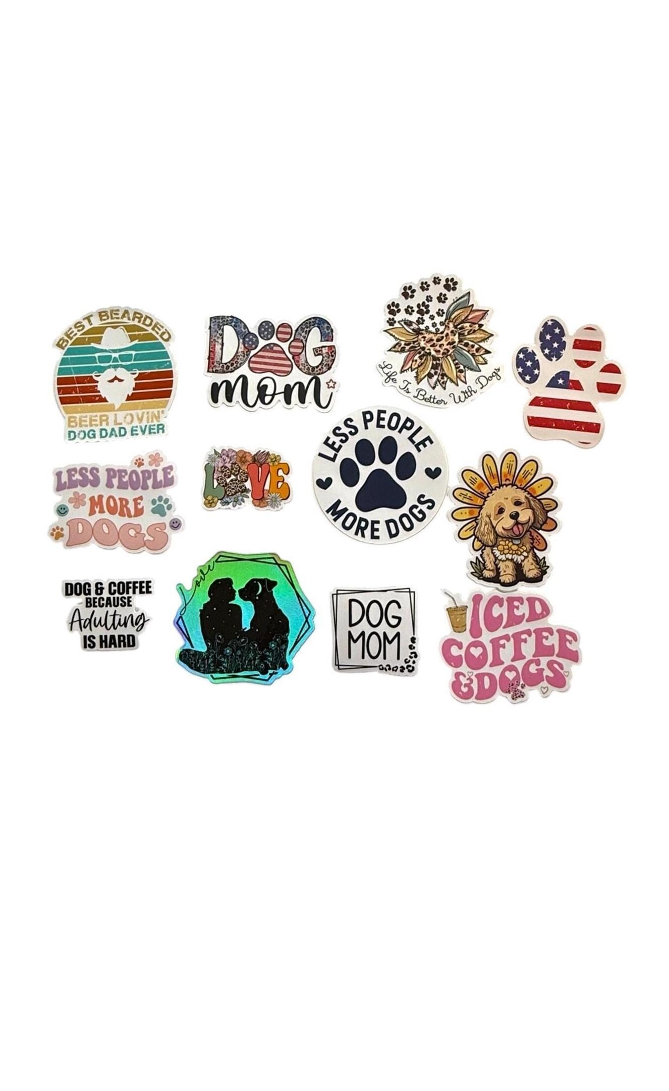 Dog Stickers, Dog Theme Stickers, Stickers, Water Bottle Stickers, Die Cut Stickers, Laptop Stickers, Waterproof Stickers, Vinyl Stickers