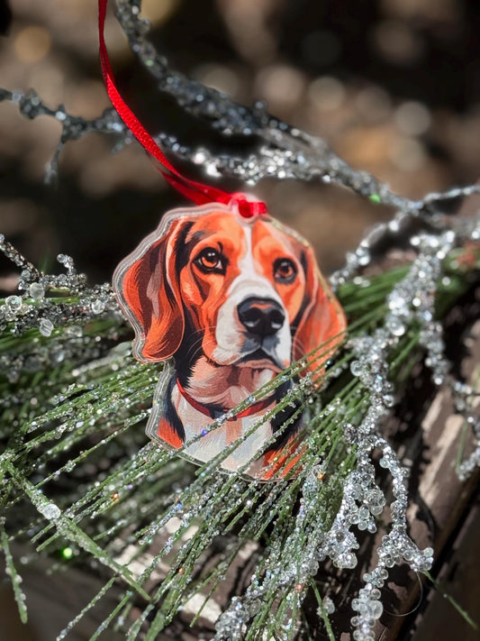 Die Cut Acrylic Beagle Ornament