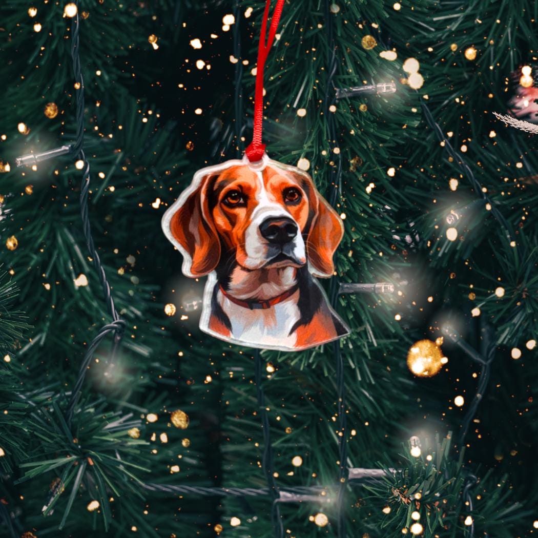 Die Cut Acrylic Beagle Ornament