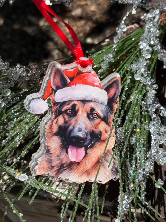 German Shepherd Die Cut Acrylic Ornament