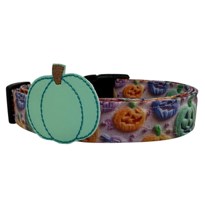 Halloween Dog Collar, Pumpkin Dog Collar with Embellishment, Embroidered Pumpkin Dog Collar, Colorful Pumpkin Collar, Collar for Halloween