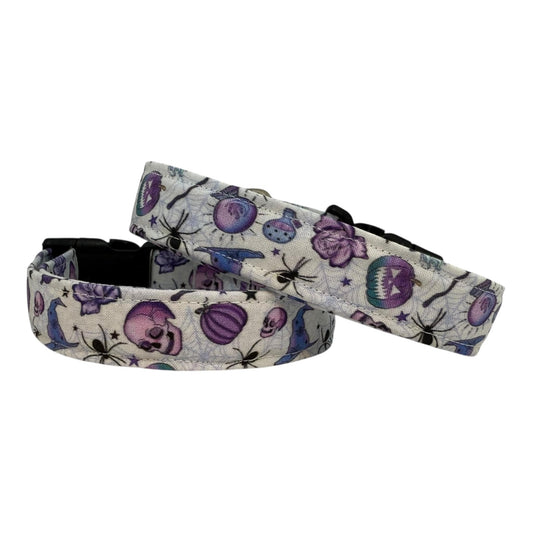 Halloween Dog Collar, Dog Collar for Halloween, Purple Halloween Dog Collar, Spooky Gothic Dog Collar, Witchy Fall Dog Collar, Halloween Dog