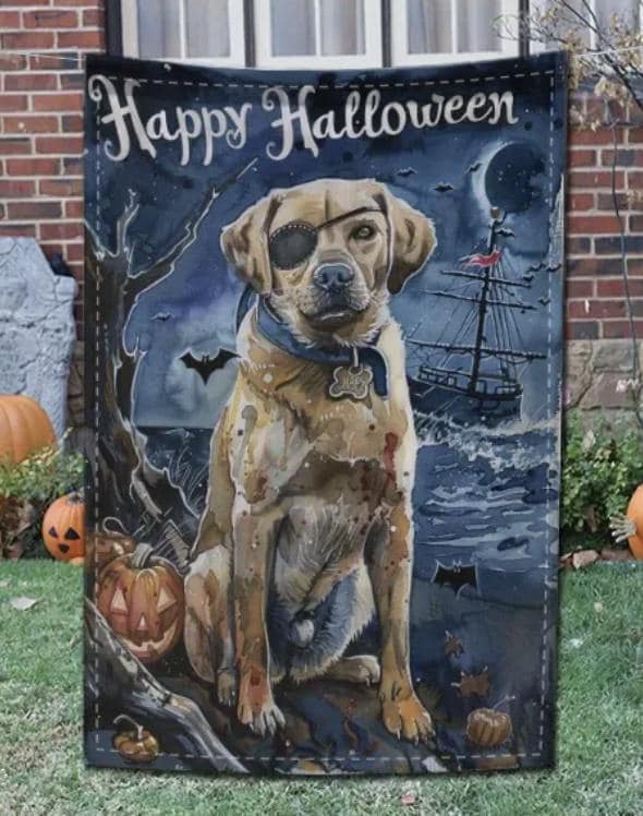 Halloween Labrador Garden Flag