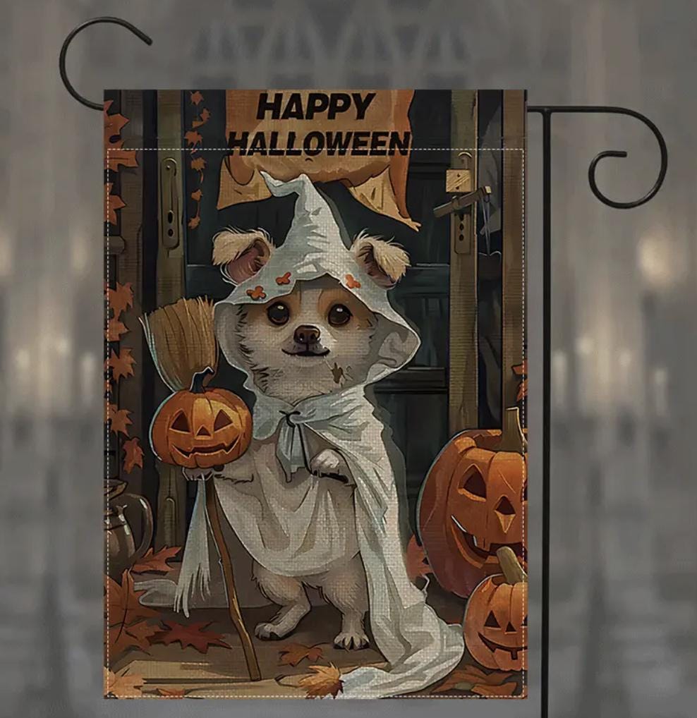 Chihuahua Garden Flag, Halloween Chihuahua Garden Flag, Dog Garden Flag, Fall Garden Flag, Chihuahua Flag, Fall Dog Flag, Garden Flag