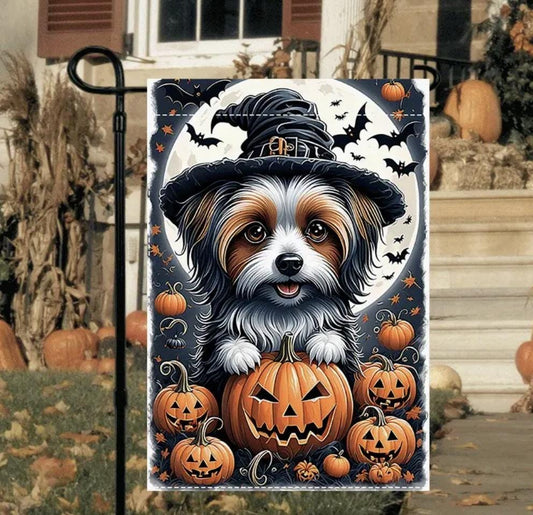 Halloween Dog Garden Flag, Halloween Garden Flag, Dog Garden Flag, Halloween Garden Flag, Dog Flag, Halloween Dog Flag, Garden Flag