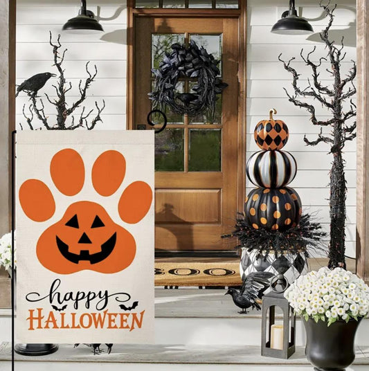 Halloween Paw Garden Flag