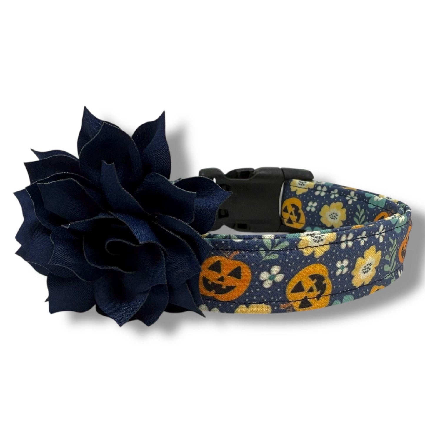 Jack O'lantern Dog Collar with Flower