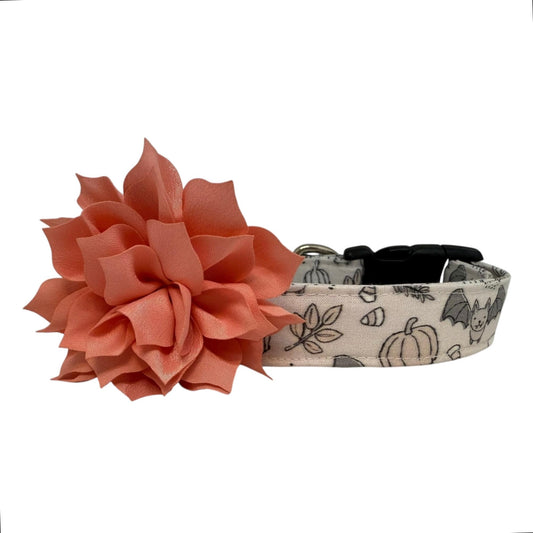 Halloween Dog Collar with Flower