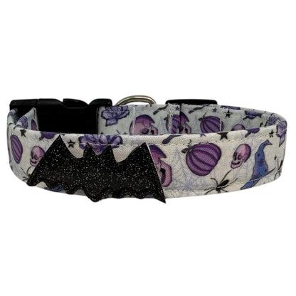 Halloween Dog Collar, Dog Collar for Halloween, Purple Halloween Dog Collar, Spooky Gothic Dog Collar, Witchy Fall Dog Collar, Halloween Dog