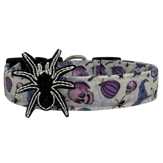 Halloween Dog Collar, Dog Collar for Halloween, Purple Halloween Dog Collar, Spooky Gothic Dog Collar, Witchy Fall Dog Collar, Halloween Dog