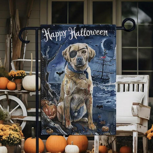 Halloween Labrador Garden Flag