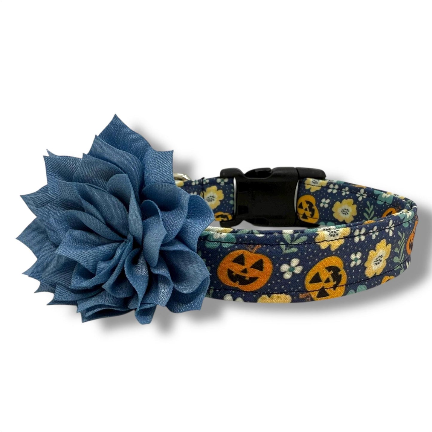 Jack O'lantern Dog Collar with Flower