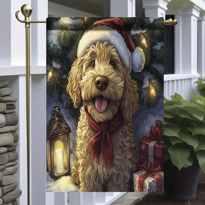 Christmas Golden Doodle Flag