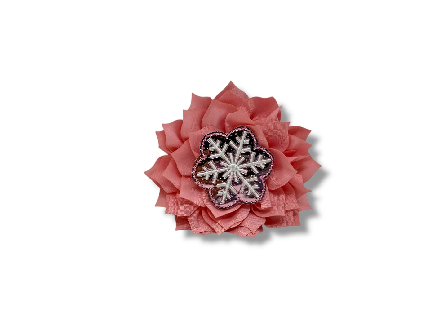 Winter Embellished Dog Collar Flower, Snowflake Dog Collar Flower, Shimmery Snowflake Dog Collar Flower, Winter Dog Collar Flower