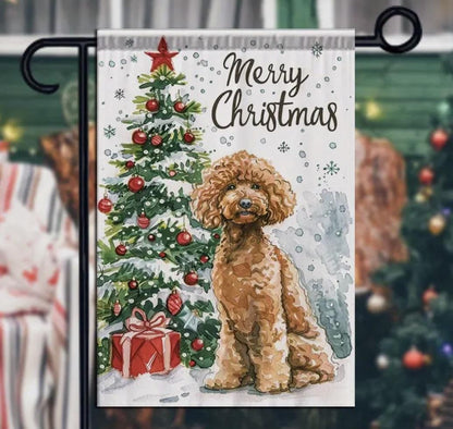 Christmas Doodle Garden Flag