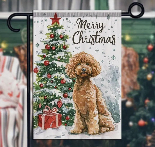 Christmas Doodle Garden Flag