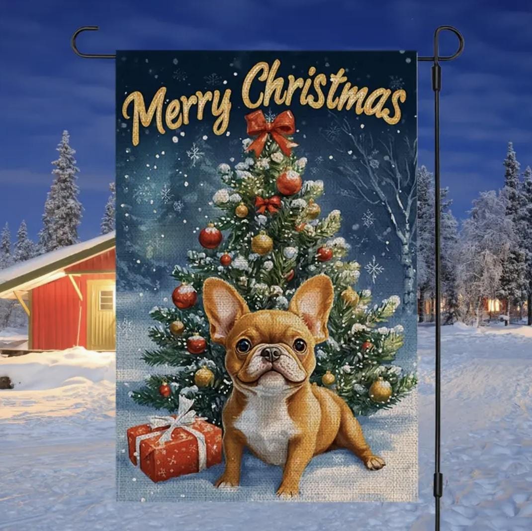 Christmas French Bulldog Garden Flag