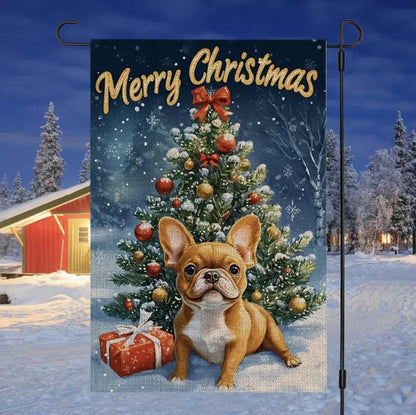 Christmas French Bulldog Garden Flag