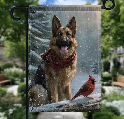 Christmas German Shepherd Garden Flag